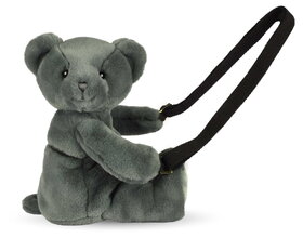 Plyšový crossbody vak medvedík Khaki Bear Bag Doudou et Compagnie s popruhom zelený 30 cm od 24 mes DC4376