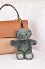 Plyšový medvedík prívesok na kľúče Khaki Bear Bag Charm Doudou et Compagnie zelený 20 cm od 24 mes DC4383