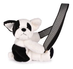 Plyšový crossbody vak psík Bag Dog Black & White Doudou et Compagnie s popruhom čierno-biely 30 cm DC4564