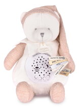 Plyšový medvídek Doudou 25 Years Night Light Star Projector Pink Doudou et Compagnie se světlem hudbou a bílým šumem růžový 19 cm od 0 měs