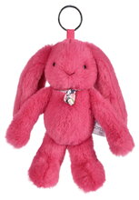 Plyšový zajačik prívesok na kľúče Bunny Keyring Fuchsia Doudou et Compagnie ružový 18 cm od 24 mes DC4588