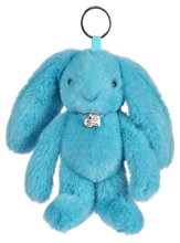 Plyšový zajačik prívesok na kľúče Bunny Keyring Turquoise Doudou et Compagnie modrý 18 cm od 24 mes DC4589