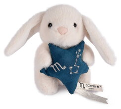Plyšový zajačik s hviezdičkou Škorpión White Bunny Scorpio Astro Plush with Comforter Doudou et Compagnie v darčekovom balení biely 12 cm od 0 mes DC4