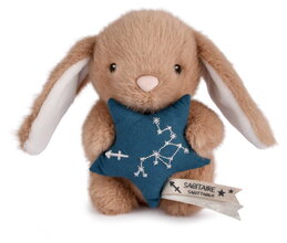 Plyšový zajačik s hviezdičkou Strelec White Bunny Sagittarius Astro Plush with Comforter Doudou et Compagnie v darčekovom balení biely 12 cm od 0 mes 