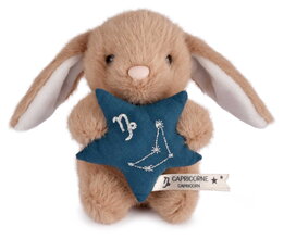 Plyšový zajačik s hviezdičkou Kozorožec Brown Bunny Capricorn Astro Plush with Comforter Doudou et Compagnie v darčekovom balení hnedý 12 cm od 0 mes 