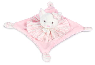 Plyšová mačička na maznanie Cat Les Chouchoux Doudou et Compagnie v darčekovom balení ružová 20 cm od 0 mes DC4678