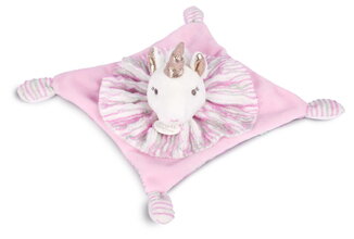 Plyšový jednorožec na maznanie Unicorn Les Chouchoux Doudou et Compagnie v darčekovom balení ružový 20 cm od 0 mes DC4679