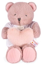 Plyšový medvedík so srdiečkom Heart Bear Unicef Doudou et Compagnie v darčekovom balení ružový 24 cm od 0 mes DC4680
