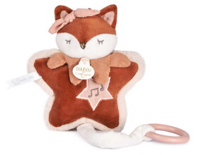 Plyšová líštička s melódiou Mina Music Box Doudou et Compagnie v darčekovom balení oranžová 16 cm od 0 mes DC4689