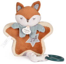 Plyšová líštička s melódiou Timo Music Box Doudou et Compagnie v darčekovom balení modrá 16 cm od 0 mes DC4695