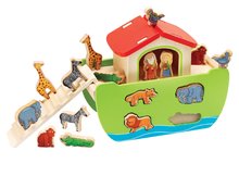 Arca lui Noe din lemn cu animăluțe Stacking Toy Ark Eichhorn care se poate desface cu 16 figurine de la 12 luni