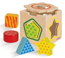 Cub didactic Color Shape Sorting Box cu 5 forme care se pot introduce de la 12 luni