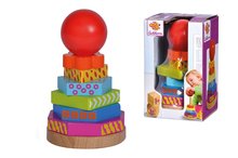 Turn pliabil din lemn Color Stacking Tower Eichhorn 6 forme colorate cu biluță 12 cm de la 12 luni