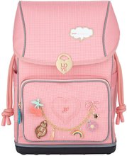 Ghiozdan școlar mare Ergomaxx Vichy Love Pink  Jeune Premier design ergonomic de lux 39*26 cm