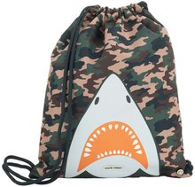 Školský vak na telocvik a prezúvky Gym Bag Camo Shark Jack Piers ergonomický luxusné prevedenie od 2 rokov 36*44 cm