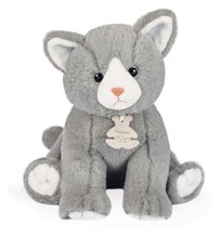 Pisicuță de pluș Baby Cat Powder Grey Histoire d’ Ours gri 18 cm în ambalaj cadou de la 0 luni HO3156