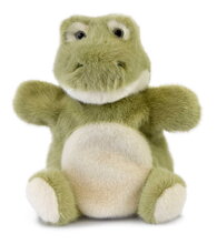 Plyšový krokodíl na bábkové divadlo The Glue Pots Croco Puppet Histoire d’ Ours zelený 24 cm od 0 mes HO3368