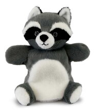 Plyšový medvedík čistotný na bábkové divadlo The Glue Pots Raccoon Puppet Histoire d’ Ours sivý 24 cm od 0 mes HO3371
