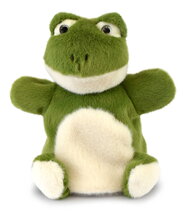 Plyšová žabka na bábkové divadlo The Glue Pots Frog Puppet Histoire d’ Ours zelená 24 cm od 0 mes HO3373