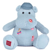 Plyšový hrošík so šiltovkou Cali Dreamin' Hippo Histoire d’ Ours modrý 38 cm od 0 mes HO3378