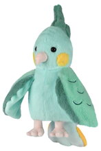 Plyšový papagáj na bábkové divadlo Parrot Hand Puppet The Glue Pots Histoire d’ Ours tyrkysový 24 cm od 0 mes HO3404