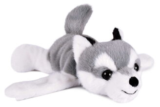 Plyšový psík husky na zápästie Husky Bracelet Slap The Glue Pots Histoire d’ Ours sivý 25 cm od 24 mes HO3423