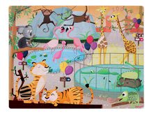 Puzzle Tactile Deň v zoologickej záhrade Janod s textúrou 20 dielov od 3-6 rokov