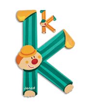 Drevené písmeno K Clown Letter Janod lepiace 9 cm oranžové
