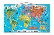 Magnetická mapa sveta Magnetic World Map ruská verzia Janod 92 magnetov od 5 rokov