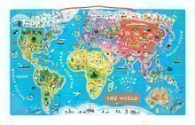 Magnetická mapa sveta Magnetic World Puzzle English Version Janod od 5 rokov 92 magnetov