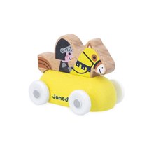 Janod Cross roads Drevené auto na tlačenie s rytierom žlté J05925 