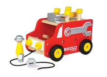 Dřevěná magnetická stavebnice auto Redmaster Bricolo Truck Janod a 22 doplňků od 2 let