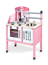 Dřevěná kuchyňka Mademoiselle Maxi Cooker Janod s 8 doplňky růžová
