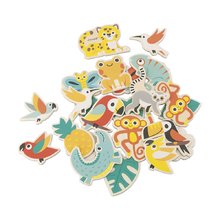 Drevené magnetky Tropické zvieratá Tropical Magnets Set Tropik Janod 24 kusov od 24 mes J08274