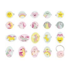 Nastaviteľné prstene Jednorožec Unicorn Adjustable Rings Janod 20 kusov J08881