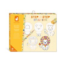Kreatívna sada Kreslenie krok za krokom Zvieratá Animals Drawing Step by Step Janod 20 modelov od 6 rokov J09155