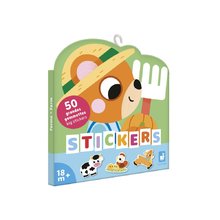 Veľké samolepky Farma Farm Animals Big Stickers Janod 50 kusov od 18 mes J09188