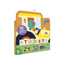 Veľké samolepky Dopravné prostriedky Fun Vehicles Big Stickers Janod 50 kusov od 18 mes J09191