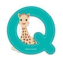Drevené písmeno Q Sophie The Giraffe Janod lepiace 7 cm tyrkysové