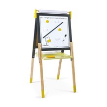Drevená magnetická tabuľa Adjustable Board Janod obojstranná polohovateľná žlto-šedá 14 doplnkov J09630