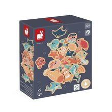 Drevené magnetky Morský svet Sea Life Magnets Janod 24 kusov od 24 mes J09649