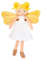 Bábika víla Aurore Forest Fairies Jolijou 25 cm v bielych šatách so žltými krídlami z jemného textilu od 5 rokov JJ6032
