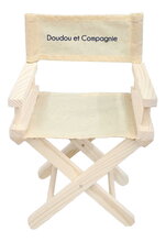 Drevená režisérska stolička pre bábiky Cinema armchair My little furniture Jolijou s textilným sedadlom pre bábiky a plyšové hračky s veľkosťou 35 cm 