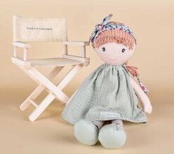 Drevená režisérska stolička pre bábiky Cinema armchair My little furniture Jolijou s textilným sedadlom pre bábiky a plyšové hračky s veľkosťou 35 cm 