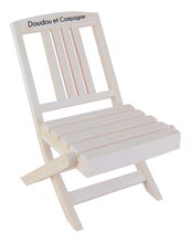 Drevená skladacia stolička pre bábiky Folding Chair My little furniture Jolijou pre bábiky a plyšové hračky s veľkosťou 35 cm JJ6070