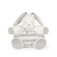 Plyšový zajačik s hrkálkou BeBe Pastel Chubby Kaloo 30 cm pre najmenšie deti v darčekovom balení šed