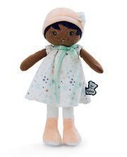 Păpușă de cârpă pentru bebeluși Manon K Tendresse Kaloo 32 cm în rochiță cu steluță din material neted de textil în ambalaj de cadou