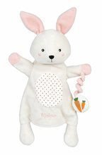 Plyšový zajačik bábkové divadlo Robin Rabbit Kachoo Kaloo s príveskom mrkvička 30 cm pre najmenších od 0 mes