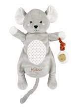 Plyšová myška bábkové divadlo Lili Mouse Kachoo Kaloo s príveskom syr 30 cm pre najmenších od 0 mes
