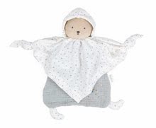 Textilný medveď šedý Organic Cotton Doudou Bear Grey Kaloo na maznanie do postieľky 20 cm v darčekovom balení od 0 mes
